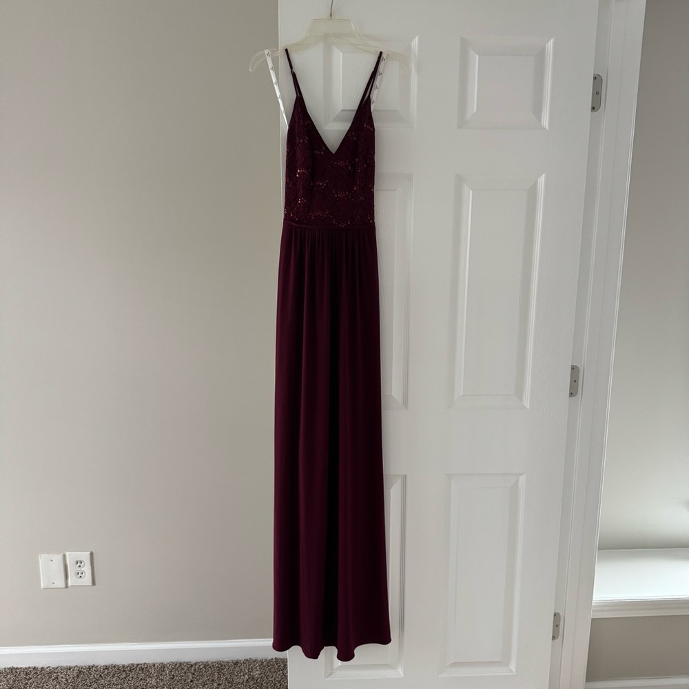 DB Studio David’s Bridal Merlot Formal Maxi Dress